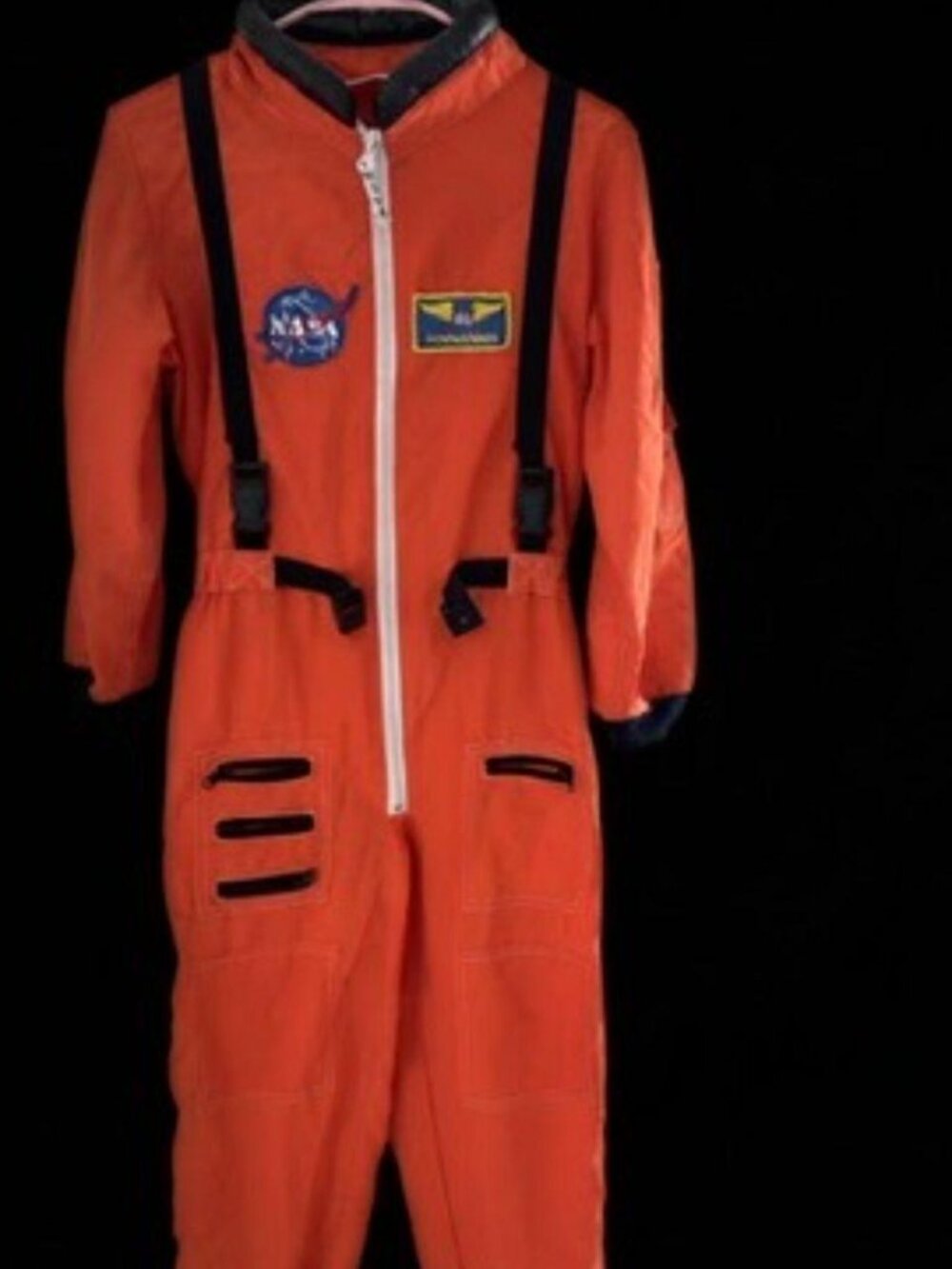 Kids NASA Astronaut Flight Suit Costume Orange Jumpsuit Size 12-14 Halloween